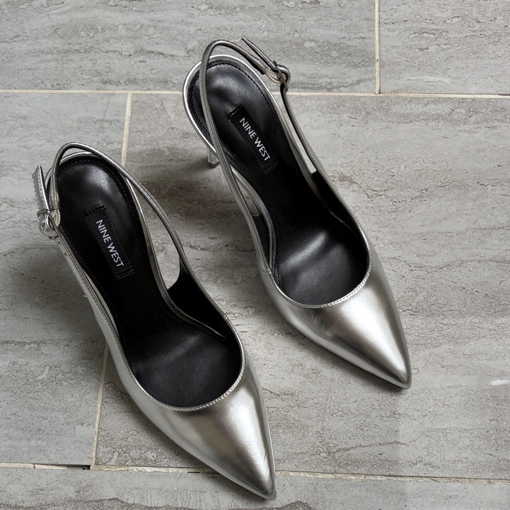 NWOT Nine West Felina Pointy Toe Slingback Pumps - Picture 2 of 5